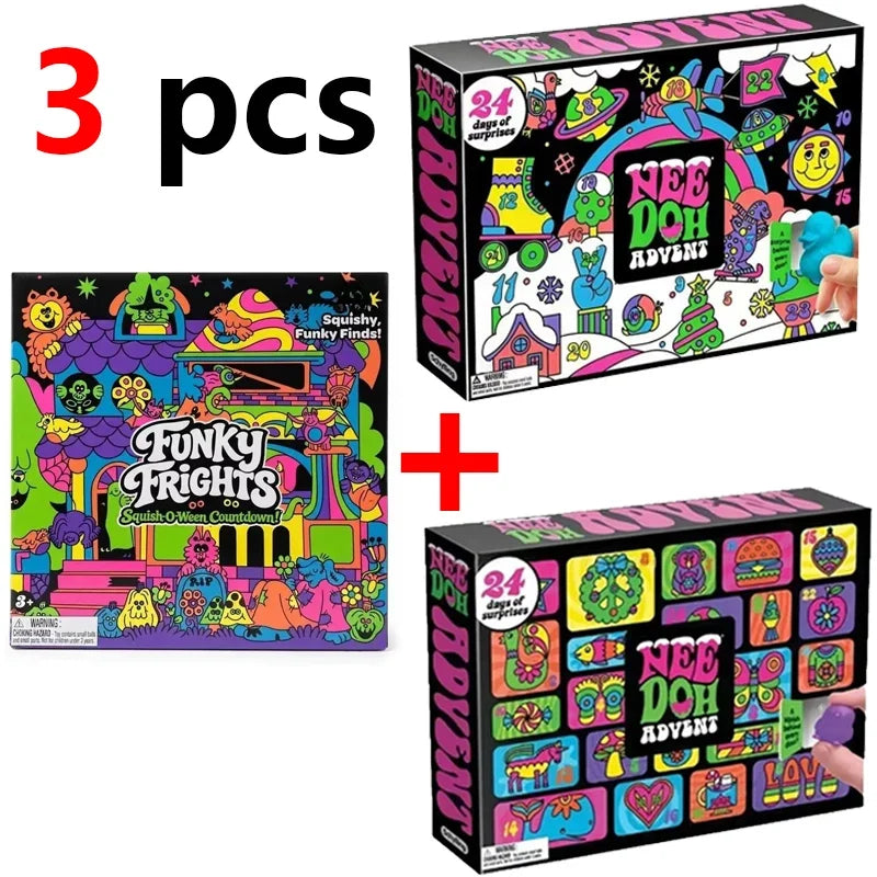 2026 NeeDoh Advent Calendar Gift 24 Day 3D PVC Sensory Squeeze Dolls Countdown Christmas 2027 New Year Surprise Gifts
