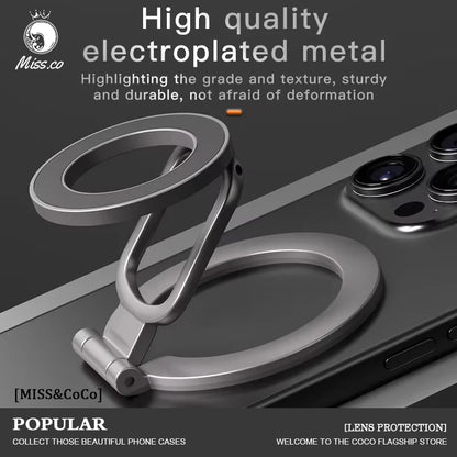 2026 Double-Sided For MagSafe Phone Holder for iPhone 17 16 15 Foldable 360° Rotating Stand Strong Magnet & Finger Grip Suppor