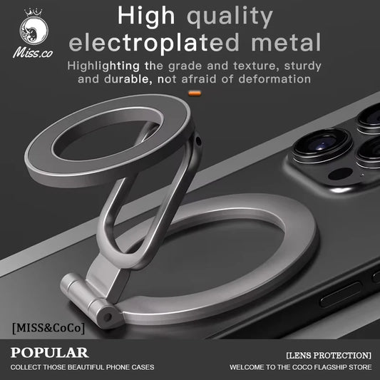 2026 Double-Sided For MagSafe Phone Holder for iPhone 17 16 15 Foldable 360° Rotating Stand Strong Magnet & Finger Grip Suppor