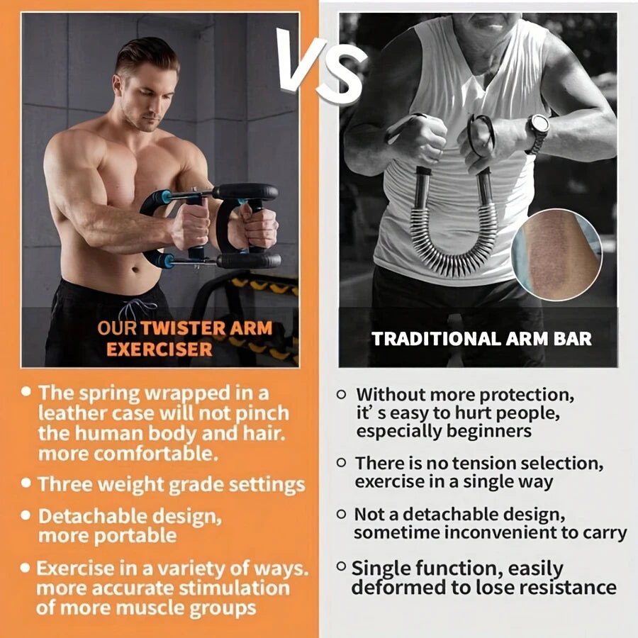 40KG U Shaped Power Twister Bar Hand Gripper Arm Training Equipment Household Fitness Workout Tool For Men And Women