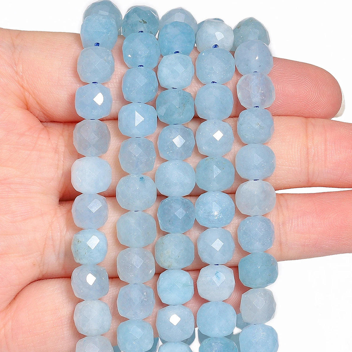 Natural Amethyst Beads 7-8mm Faceted Square Cube Geometric Shape Loose Beads for Jewelry Making Diy Accessories
