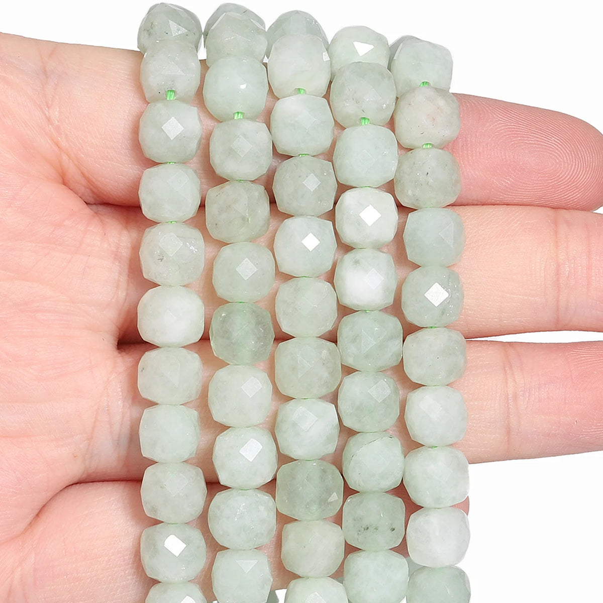 Natural Amethyst Beads 7-8mm Faceted Square Cube Geometric Shape Loose Beads for Jewelry Making Diy Accessories