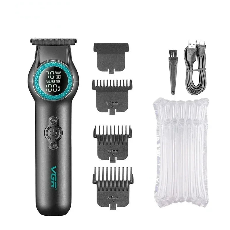 VGR Hair Trimmer Professional Trimmer 8000 RPM Hair Cutting Machine Electric Barber Clippers LED Cordless Clipper for Men V-990