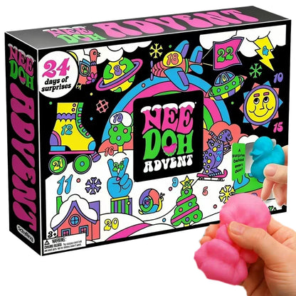 NeeDoh Advent Calendar 3D PVC Fidget Doll Christmas Countdown Surprise Box Stress Relief Toy New Year Holiday Gift
