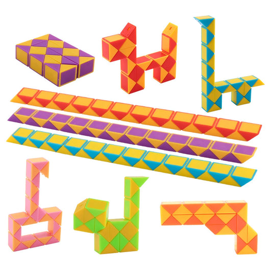 8pcs Magic Folding Snake Ruler Puzzle Cube Educational Toys for Kids Birthday Party Favors Goodie Bags Filler School Reward