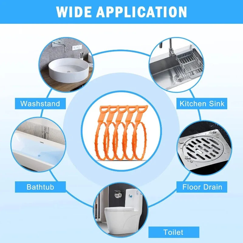 3/5/10PCS Drainage Blockage Remover Shower Clean The Sink Snake Bathroom Accessories Hair Blockage Garbage Sewer Dredging Tools