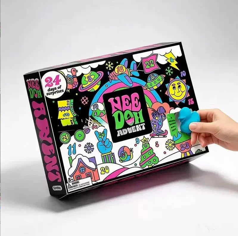 2026 NeeDoh Advent Calendar 3D PVC FidgetChristmas Countdown Calendar Surprise Box Stress Relief Toy New Year Holiday Adult Toys