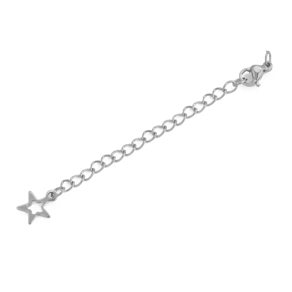 10pcs Stainless Steel Extension Extended Tail Chains With Lobster Clasps For Bracelet Necklace DIY Jewelry Making Supplies
