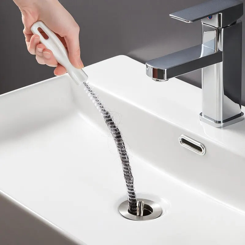 Pipe Dredging Brush Bathroom Sewer Hair Remove Sink Cleaning Brush 48/71cm Drain Cleaner Bendable Flexible Cleaning Tools