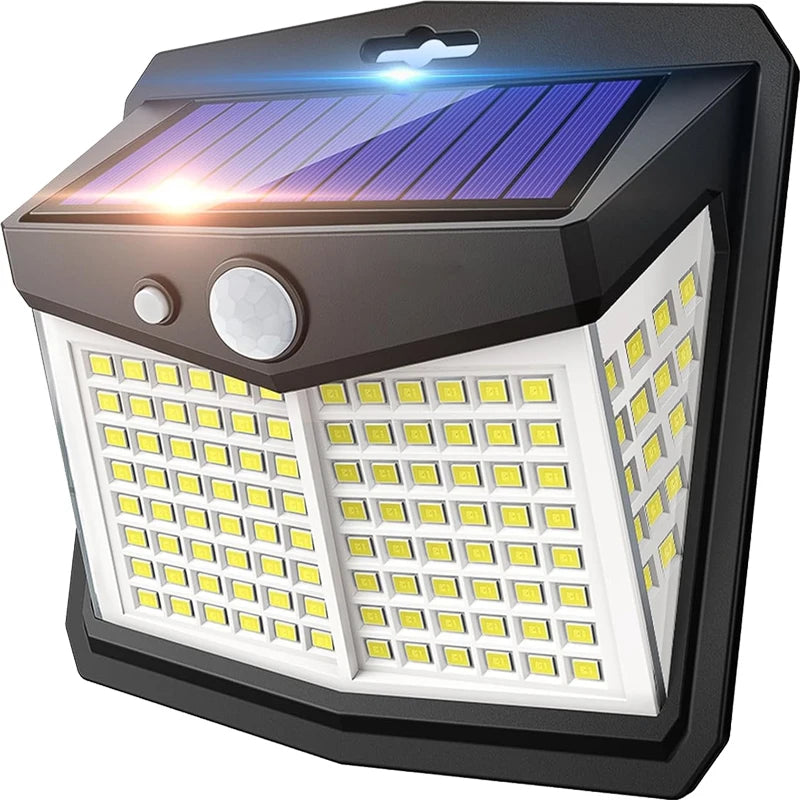 Solar Lights for Outdoor, 128 LED Motion Sensor Security Light with 3 Lighting Modes IP65 Waterproof and Durable for Wall