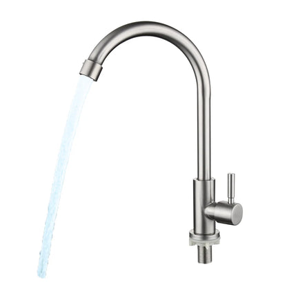 Single cold stainless steel kitchen faucet, sink, vegetable washbasin, rotating faucet