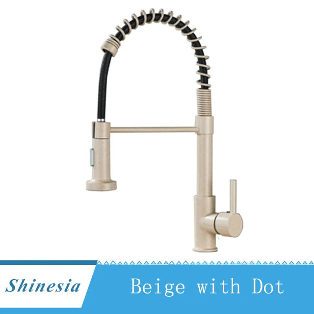 Shinesia Brushed Nickel Kitchen Faucet Deck Mounted Mixer Tap 360 Rotation Stream Sprayer Nozzle Kitchen Sink Hot Cold Taps