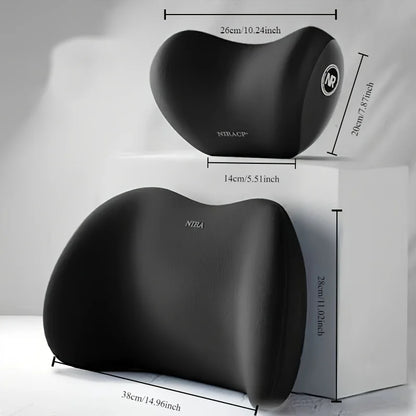 Ergonomic memory foam car seat cushion - suitable for all seasons comfort car headrest - lumbar cushion or headrest or set