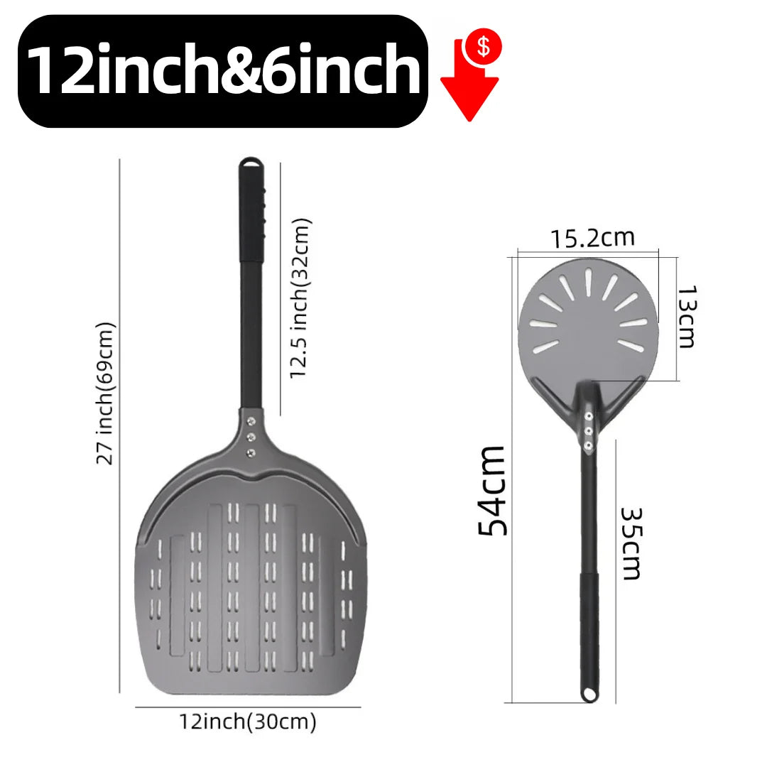 6&12 13 14  Inch Aluminum Pizza Peel Bread Paddle Pizza Oven Turning Peel Hard  Anodized Pizza  Baking Kitchen Tool Spatula