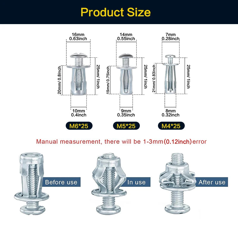 91 Pcs Expansion Screw Petal Nut, M4 M5 M6 Jack Nuts with Heavy-Duty Rivet Gun, Petal Shape Metal Nut with Screws Assembly