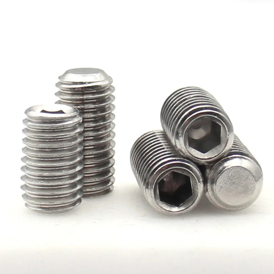 2-10pcs M1.6 M2 M3 M4 M5 M6 M8 M10 304 Stainless Steel Headless Hexagon Socket Cup Point Grub Screw Hex Socket Set Screws