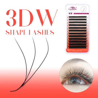 FADVAN YY/3D/4D/5D/6D W Shape Lashes M/C/D Curl Premade Volume Fans Faux Mink Eyelashes Brazilian Volume Natural Soft YY Lashes