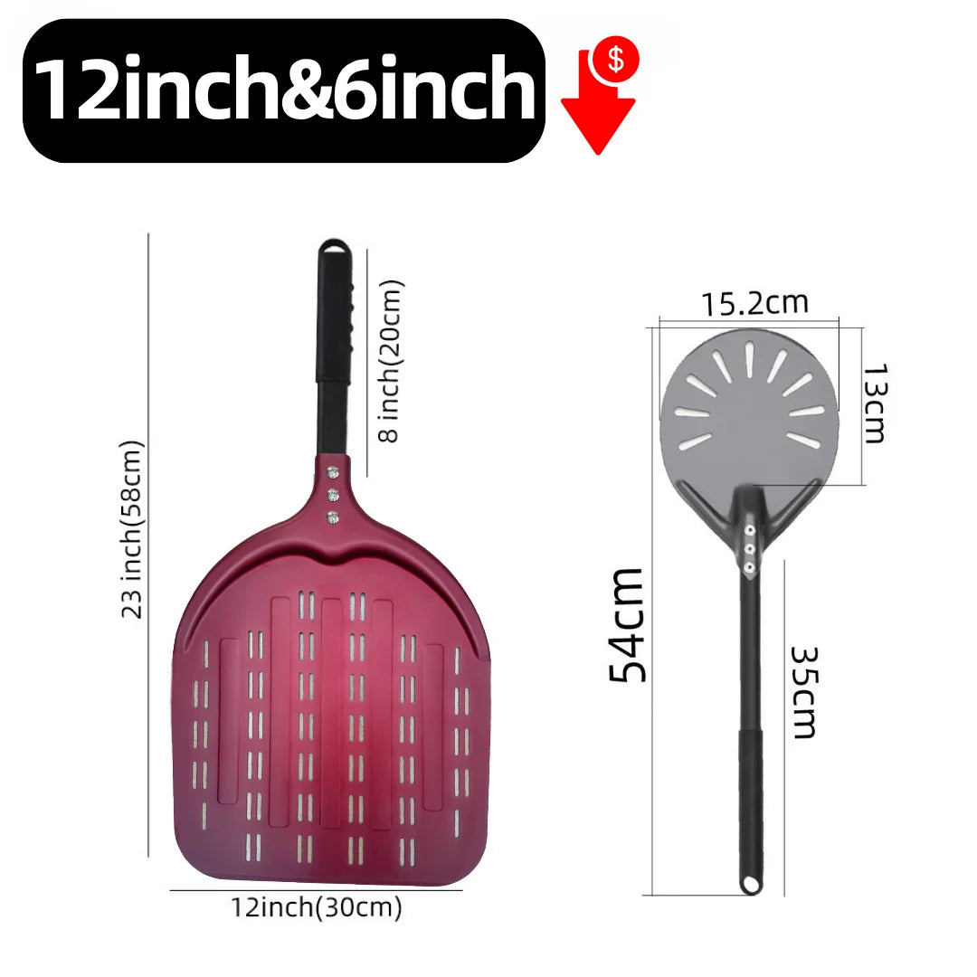 6&12 13 14  Inch Aluminum Pizza Peel Bread Paddle Pizza Oven Turning Peel Hard  Anodized Pizza  Baking Kitchen Tool Spatula