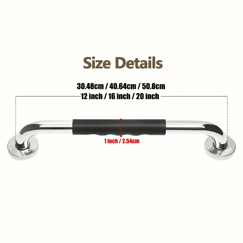 Premium Stainless Steel Shower Grab Bar Set - Anti-Slip,Durable Safety Handle for Seniors & Handicap-Easy Install,Fits Bathtubs