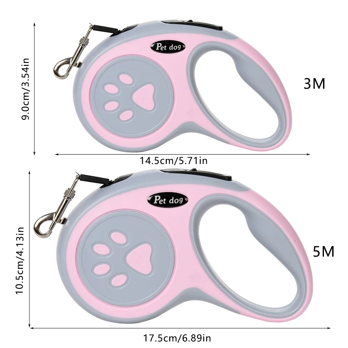 3m 5m Paw Dog Leash For Small Medium Large Dogs Outdoor Lead Walking Puppy Strong Retractable Nylon Rope Yorkies Pet Supplies