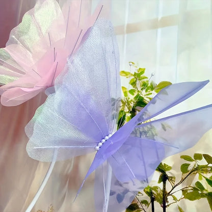 50cm Simulation Butterfly 3D Outdoor Shopping Mall Wedding Festival Decoration Hollow Large Hanging Gauze Big Fake Butterfly