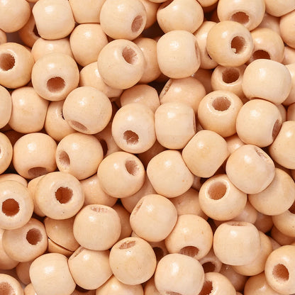200pcs/lot 11mm Brown Wooden Beads Large Hole Loose Spacer Beads for Vintage Round Jewelry Making DIY Beaded Bracelet Necklace