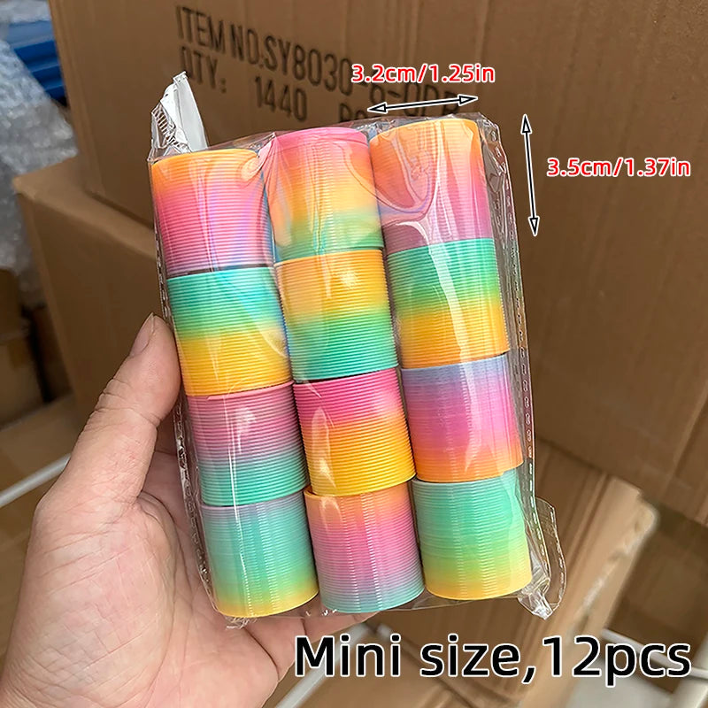 12/240pcs Mini Rainbow Magic Springs Toys Children Birthday Party Favor Giveaway Gifts Souvenir Kindergarten Guest Pinata Filler