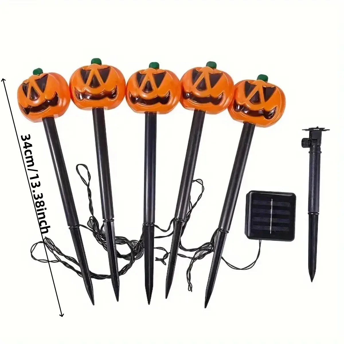 1 Set Halloween Pumpkin Garden Solar Stake Lights Outdoor Waterproof Decorative Pumpkin Lamp Suitable For Halloween Theme Decor