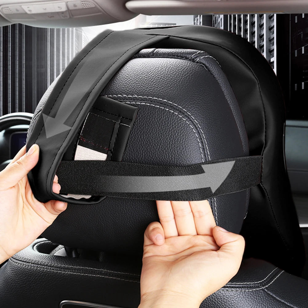 3D Nappa Leather Memory Foam Headrest Car Neck Pillow Support Neck Rest Pillow for Car Pain Relief Travel Neck Support