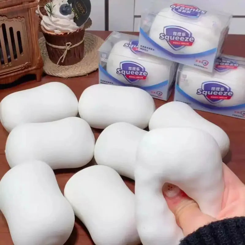 Soap Ball Squishy Soap Stress Ball Fidget Toy Crunchy Squeeze Ball Round Blocks Filled ASMR Anti Stress Toys for Kids & Adults