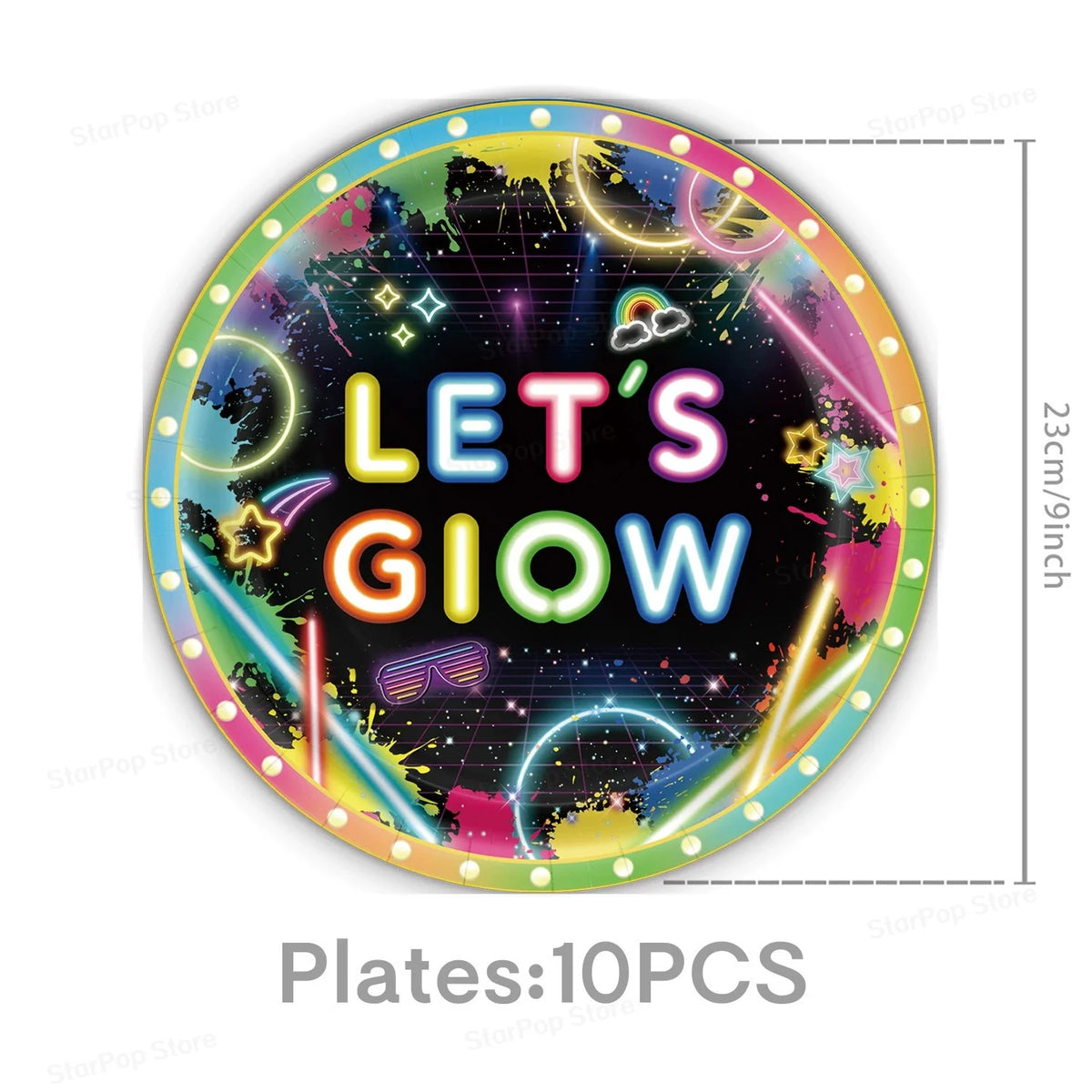Neon Birthday Party Supplies Disposable Tableware Plates Cups Napkins Tablecloth Kids Blacklight Glow Theme Birthday Decorations