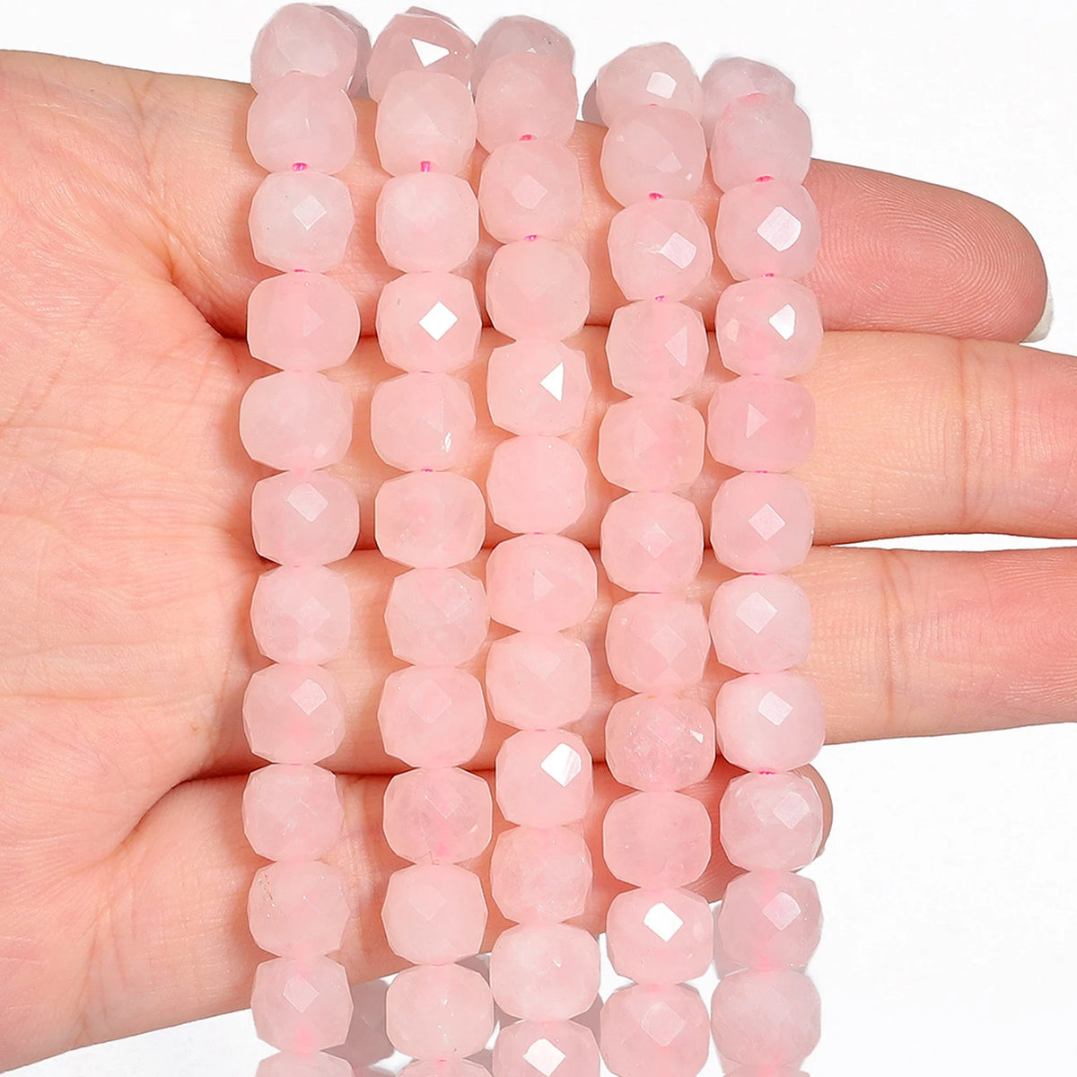 Natural Amethyst Beads 7-8mm Faceted Square Cube Geometric Shape Loose Beads for Jewelry Making Diy Accessories