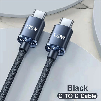 NNBILI 120W 6A Fast Charge USB Type C Quick Charge Cable For Samsung S23 Xiaomi 14 Huawei Phone Fast Charging Cable Data Cables