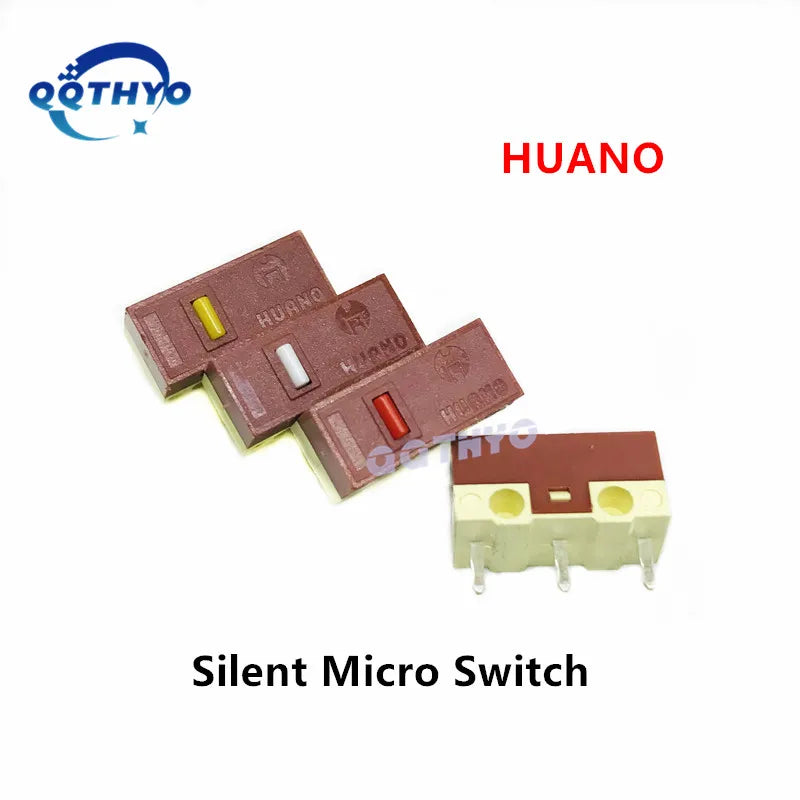 10Pcs HUANO Silent Micro Switch red dot 3million/white dot 10million/yellow dot 20million times click mouse mute button switches
