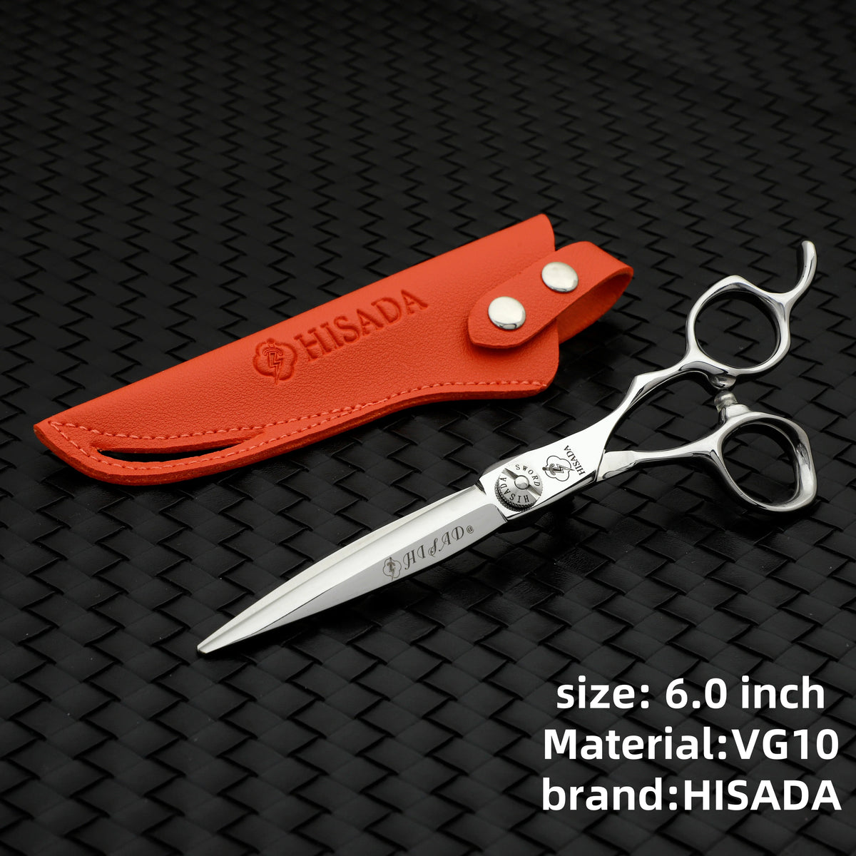 HISADA Hairdressing Scissors Professional Barber Scissors 6.0 Inch Scissors VG10 Material Professional Barber Scissors