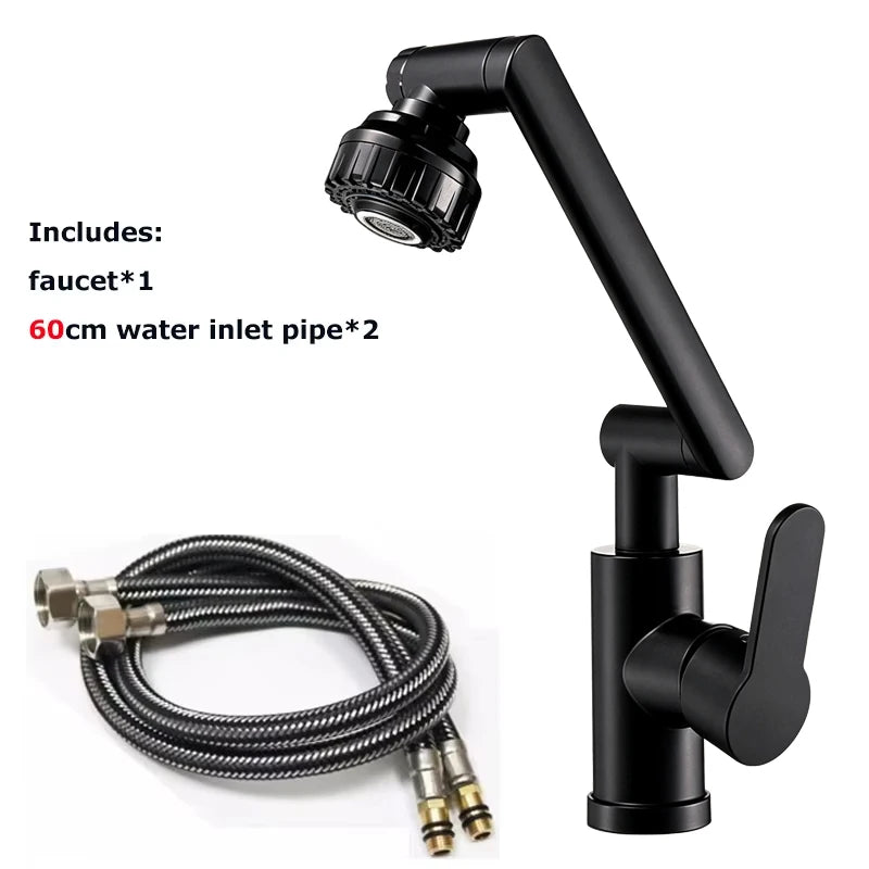Dual Mode Universal Rotating Faucet Robotic Arm Wash Basin Kitchen Bathroom Hot and Cold Household Basin Wash Basin Sink