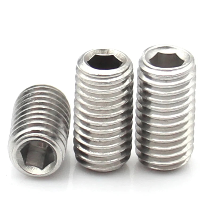 2-10pcs M1.6 M2 M3 M4 M5 M6 M8 M10 304 Stainless Steel Headless Hexagon Socket Cup Point Grub Screw Hex Socket Set Screws