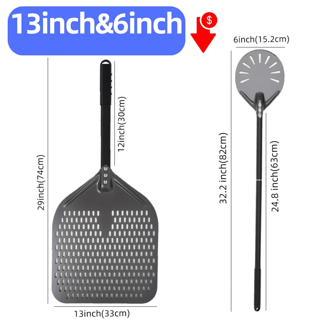 6&12 13 14  Inch Aluminum Pizza Peel Bread Paddle Pizza Oven Turning Peel Hard  Anodized Pizza  Baking Kitchen Tool Spatula