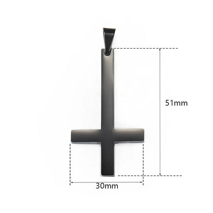 Dropshipping Cross Pendant Necklaces For Men Black Gold Color Silver Color Stainless Steel Charm Chain Male Hip Hop Jewelry KP52