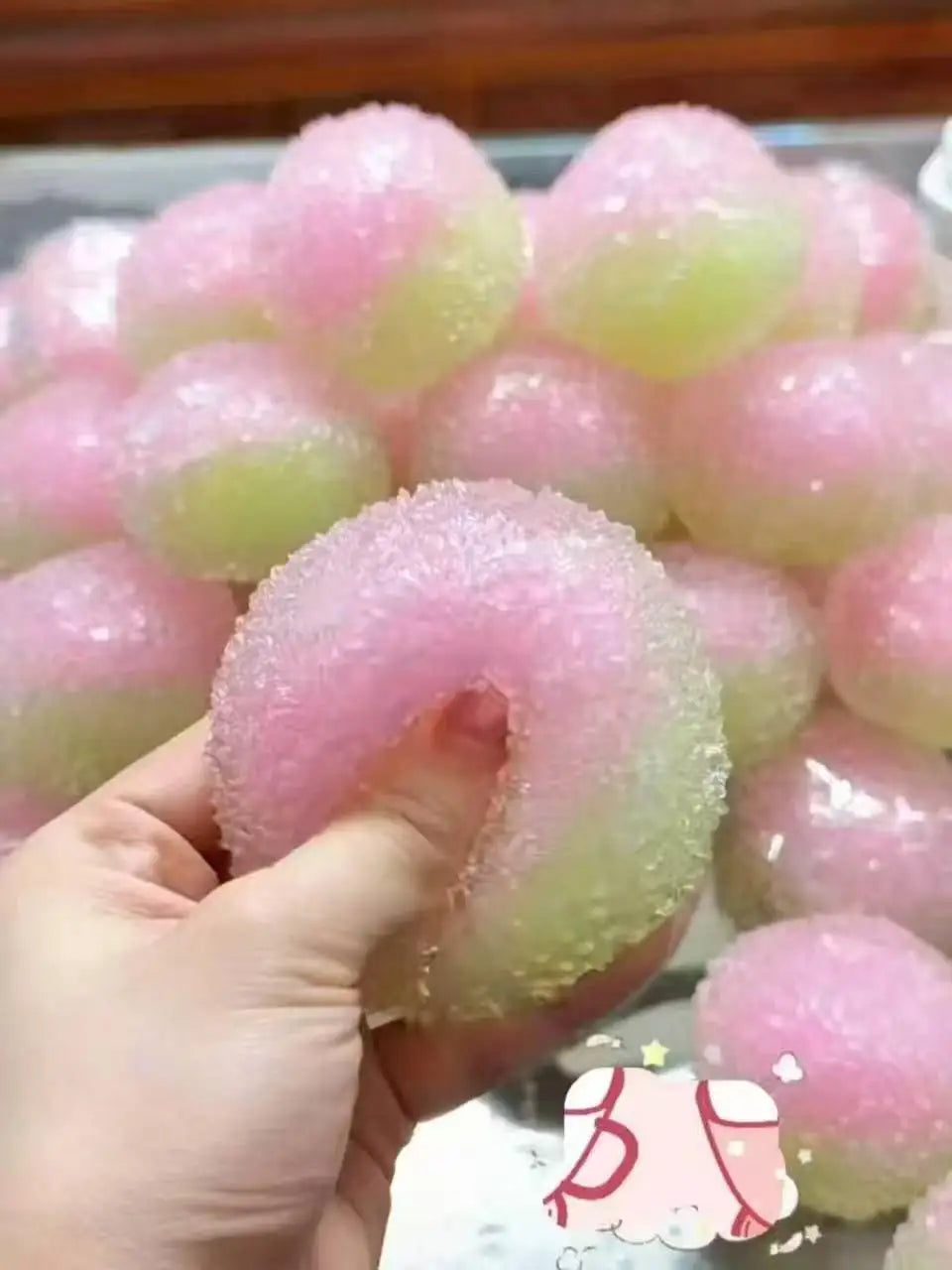 Slow Rising Squishy Toy Ice Slushy Bayberry Ball Stress Relief Fidget Decompression Crackling Sound Soft Squeeze Sensory Adults