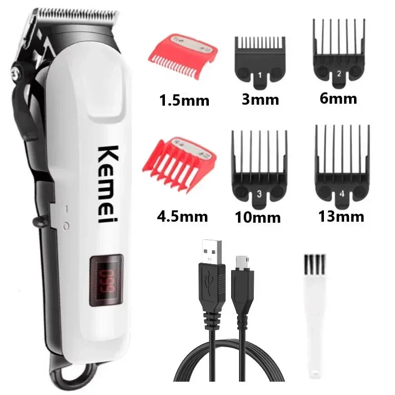 Kemei Hair Clipper Km-809A Km-2299 Km-2024 UBS Rechargeable Cordless Beard Trimmer Powerful Electric Hair Clippers for Men