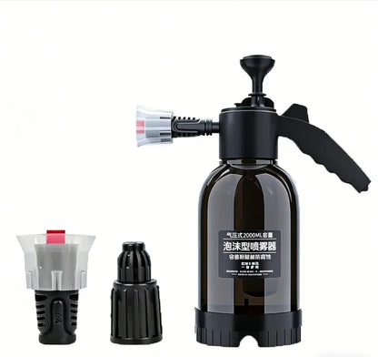 2L Hand Pump Foam Sprayer with 2 Types of Nozzle Hand Pneumatic Foam Cannon Snow Foam Car Wash Spray Bottle Car Window Cleaning