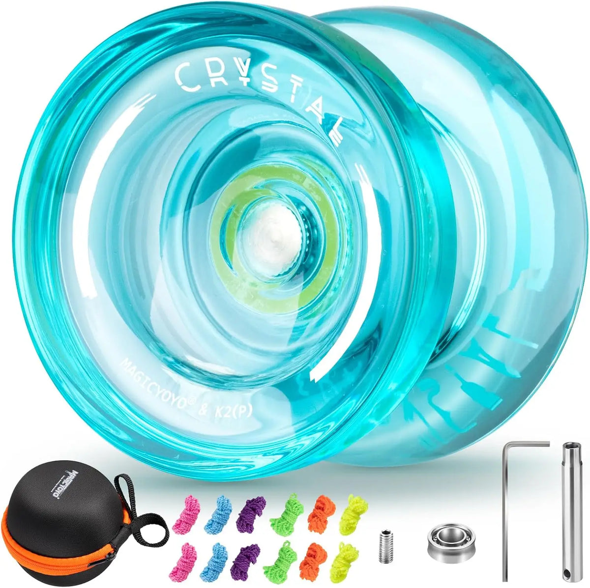MAGICYOYO K2 Crystal YoYo for Kids - Responsive Plastic YoYo with Unresponsive Bearing for Beginners And Advancers