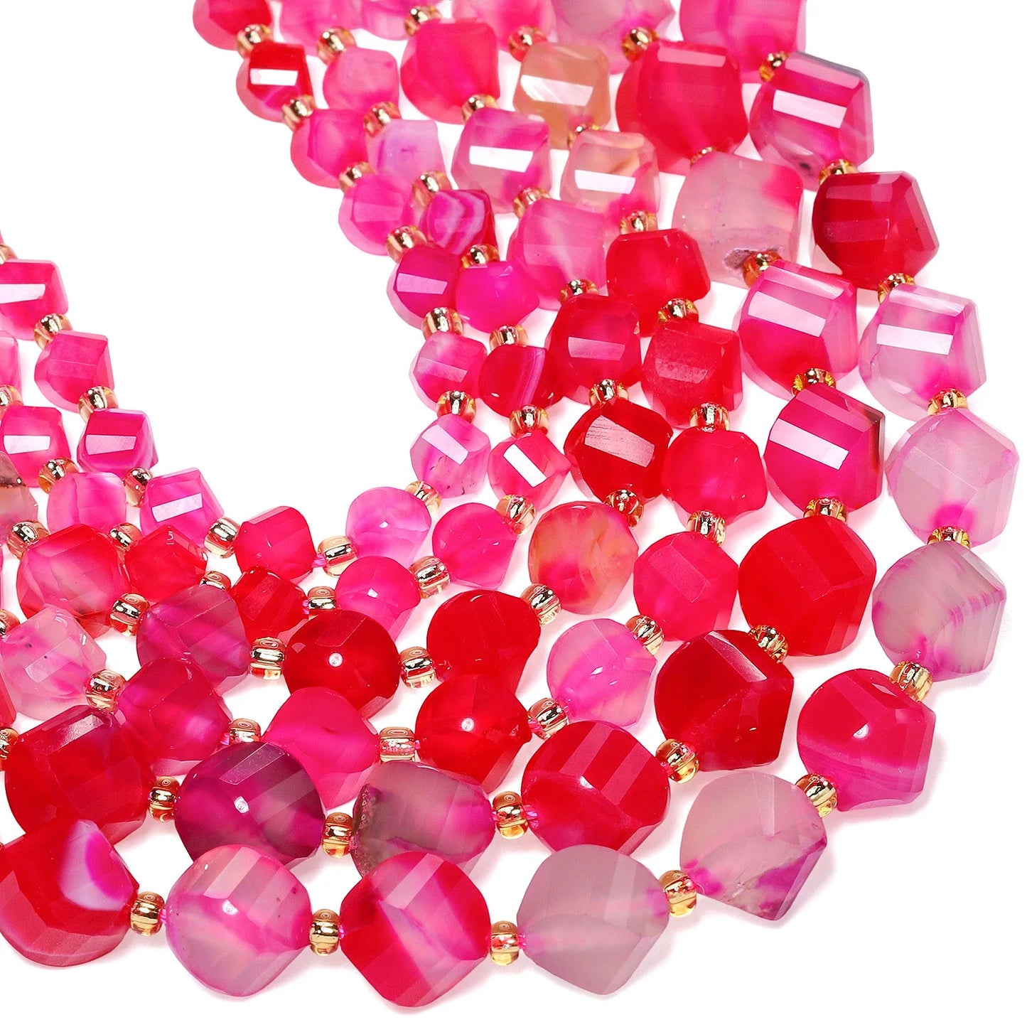 Natural Coffee Stripe Agate Stone Beads 6-10mm Faceted Twist Shape Beads Loose Spacer Beads for Jewelry Making Diy Accessories