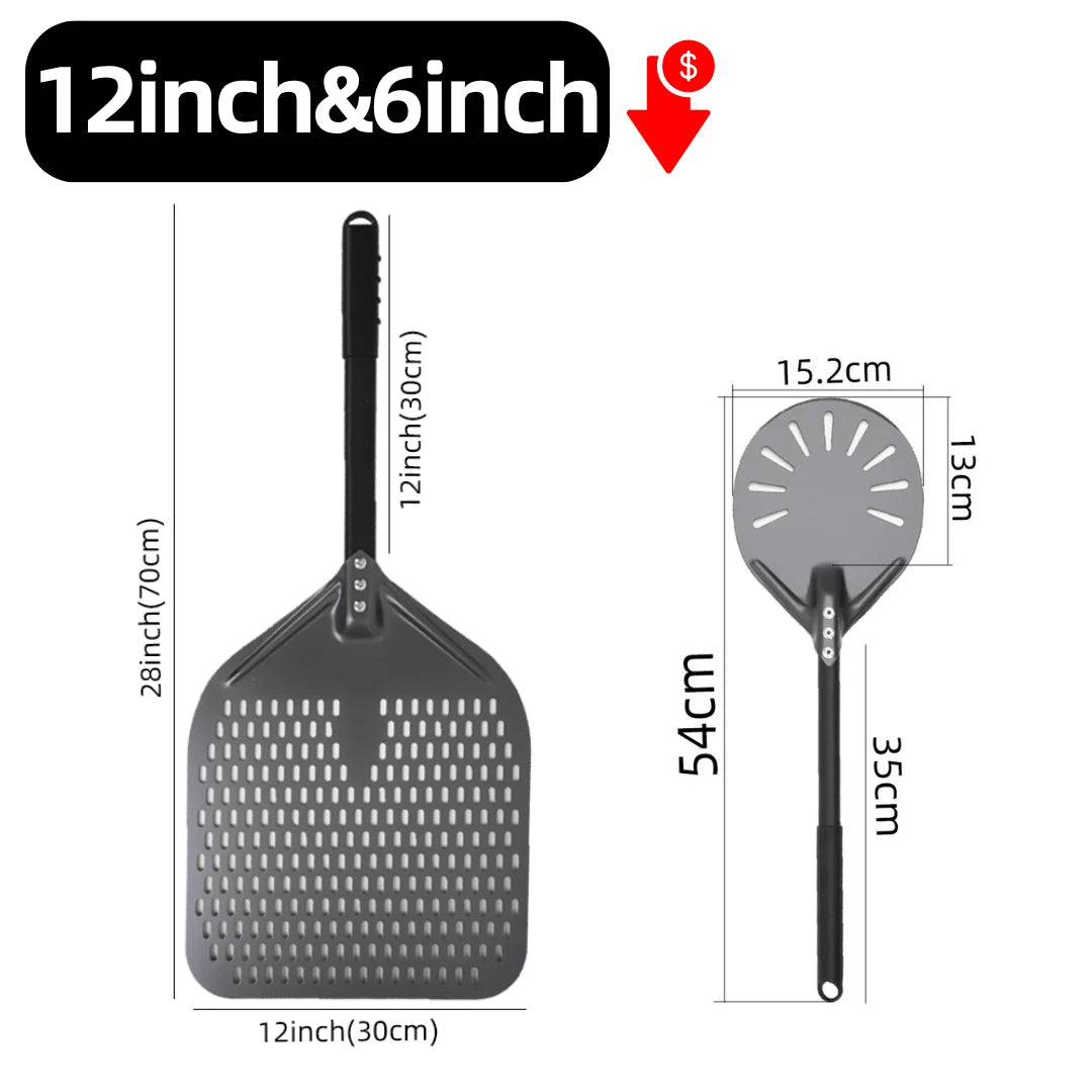 6&12 13 14  Inch Aluminum Pizza Peel Bread Paddle Pizza Oven Turning Peel Hard  Anodized Pizza  Baking Kitchen Tool Spatula