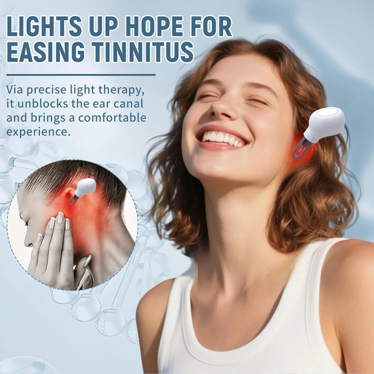 Earplug Otitis Media Ear Laser 650NM Red Light Therapy Irradiation Nasal / Ear Canal Laser Tinnitus Deafness Physiotherapy Meter