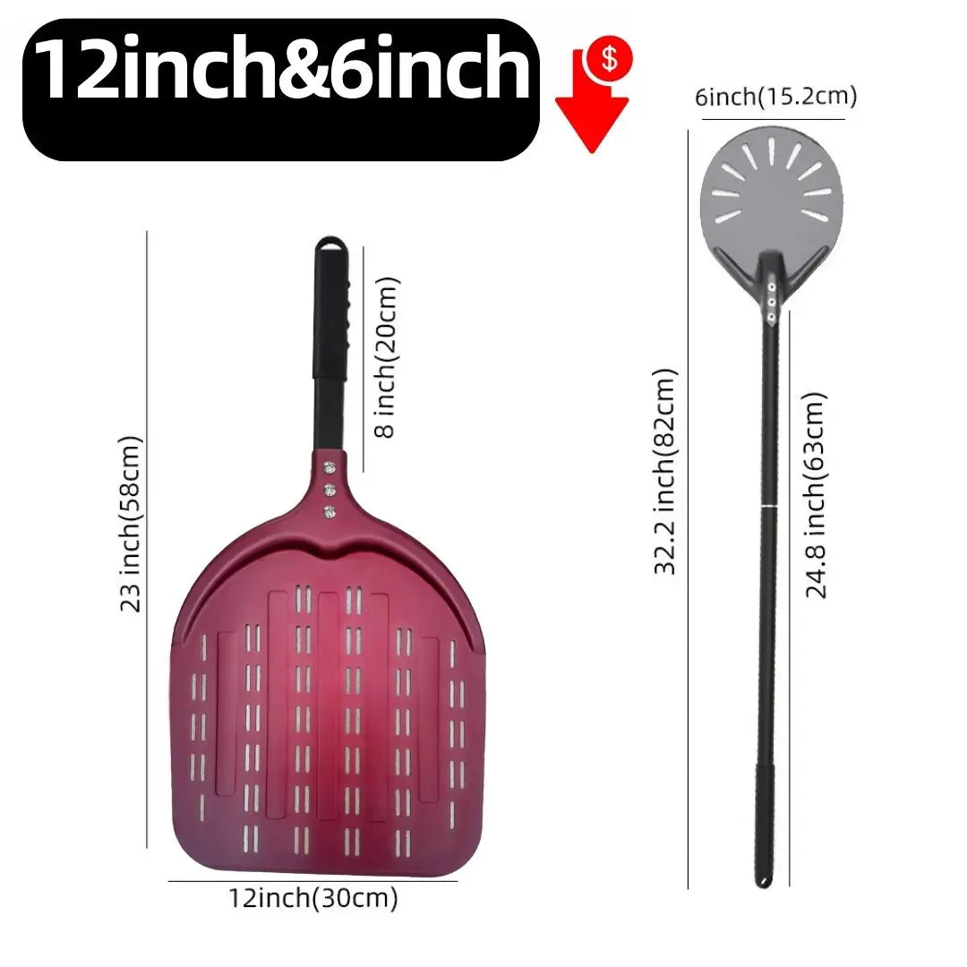 6&12 13 14  Inch Aluminum Pizza Peel Bread Paddle Pizza Oven Turning Peel Hard  Anodized Pizza  Baking Kitchen Tool Spatula