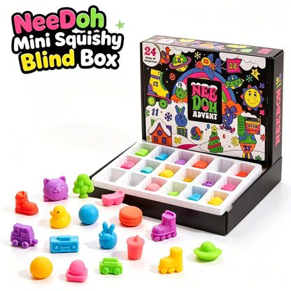 2026 Nee Doh Christmas Countdown Advent Calendar 3D PVC Fidget Doll Surprise Box,Stress Relief Holiday Gift Toy