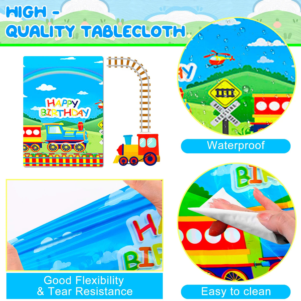 157 Pcs Train Party Decorations&Tableware Set-Plates Tablecloth Banner Balloons etc Chugga Chugga Two Two Birthday Decorations