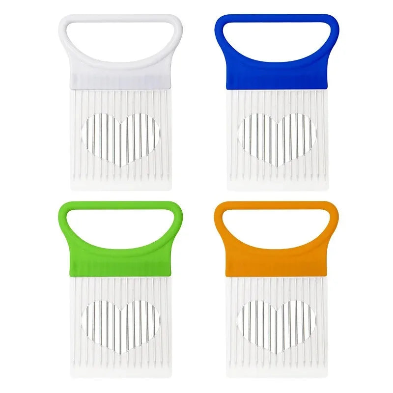 Stainless Steel Onion Cutter Holder Food Slicers Assistant Tomato Onion Slicer Holder Vegetables Cutting Fork Kitchen Gadgets